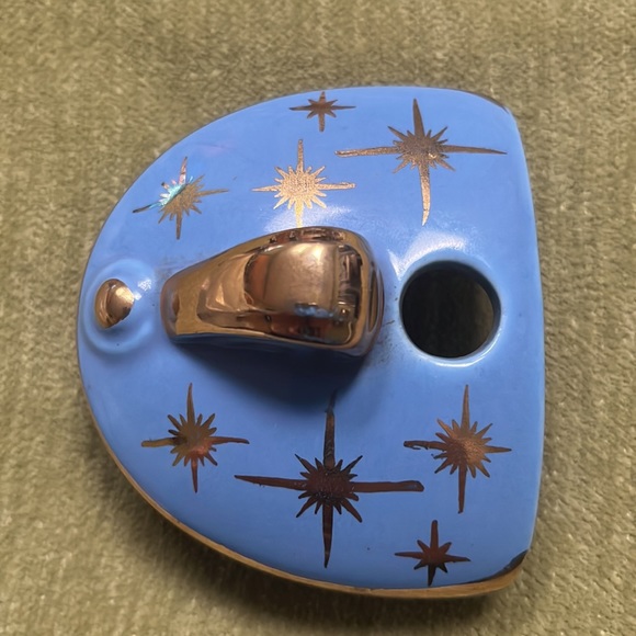 Hook Cover Lid for Hall’s MCM Gold & Blue Atomic Starburst Teapot - LID ONLY - Picture 4 of 14